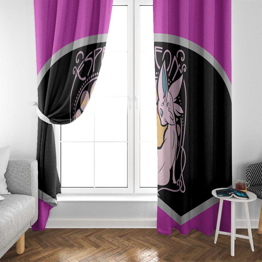 Espeon and Eeveelutions Window Curtain with Neon Elemental Designs and Pink Pokémon Theme - The Mazicc
