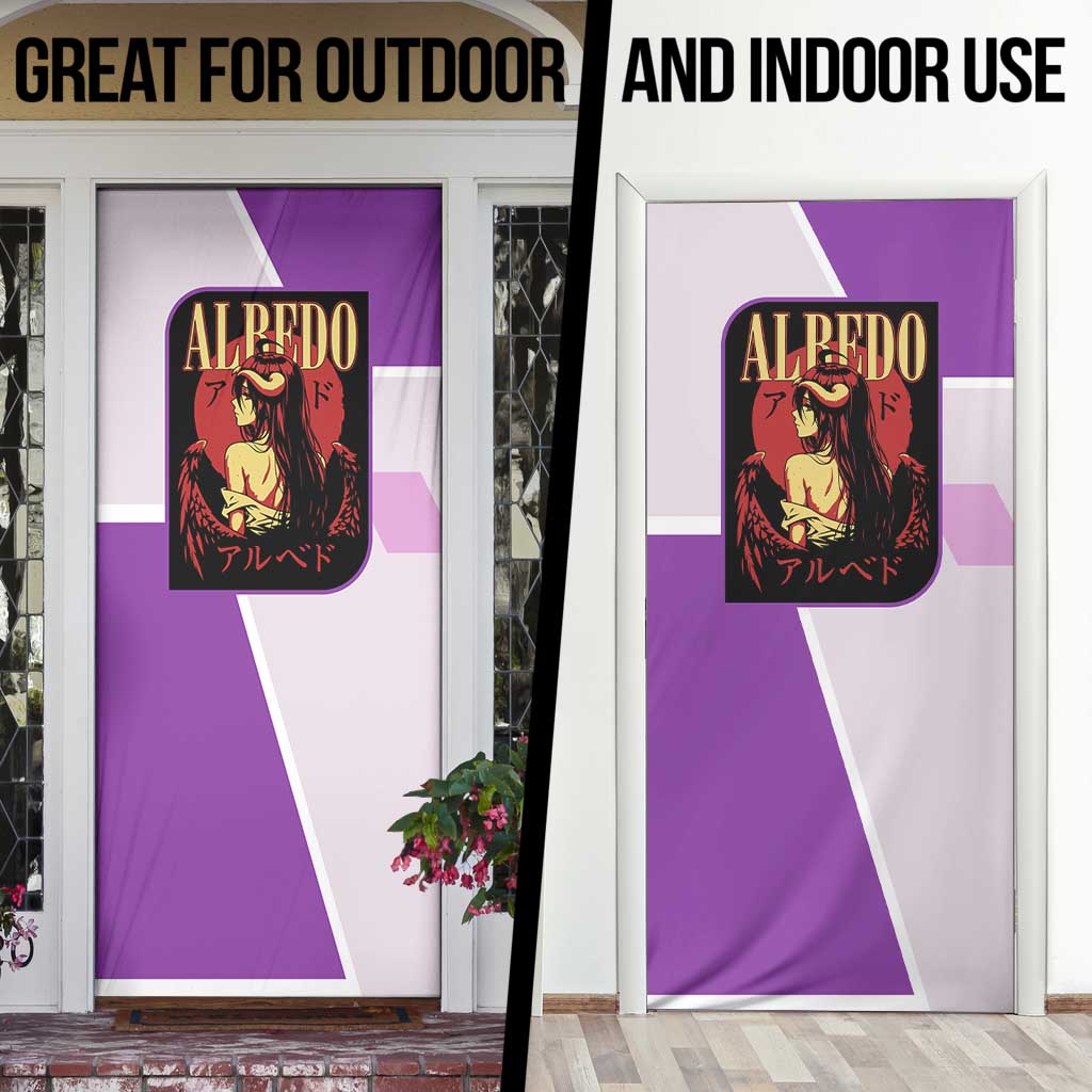 Albedo Overlord Door Cover with Winged Demon Design and Purple Anime Aesthetic - The Mazicc