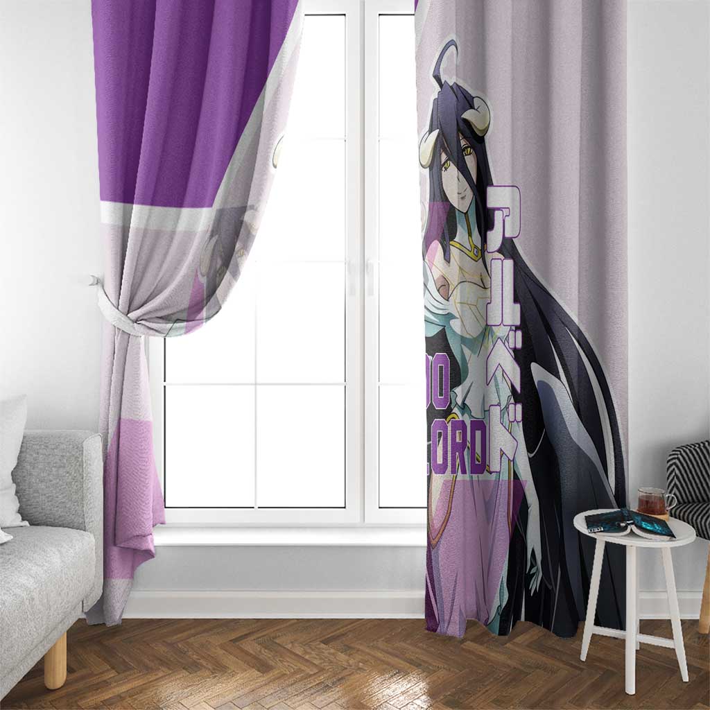 Albedo Overlord Window Curtain with Winged Demon Design and Purple Anime Aesthetic - The Mazicc