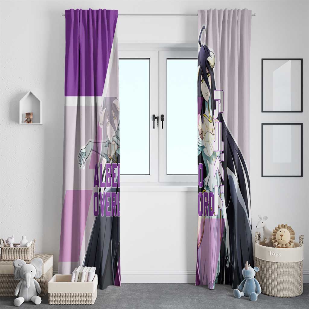 Albedo Overlord Window Curtain with Winged Demon Design and Purple Anime Aesthetic - The Mazicc