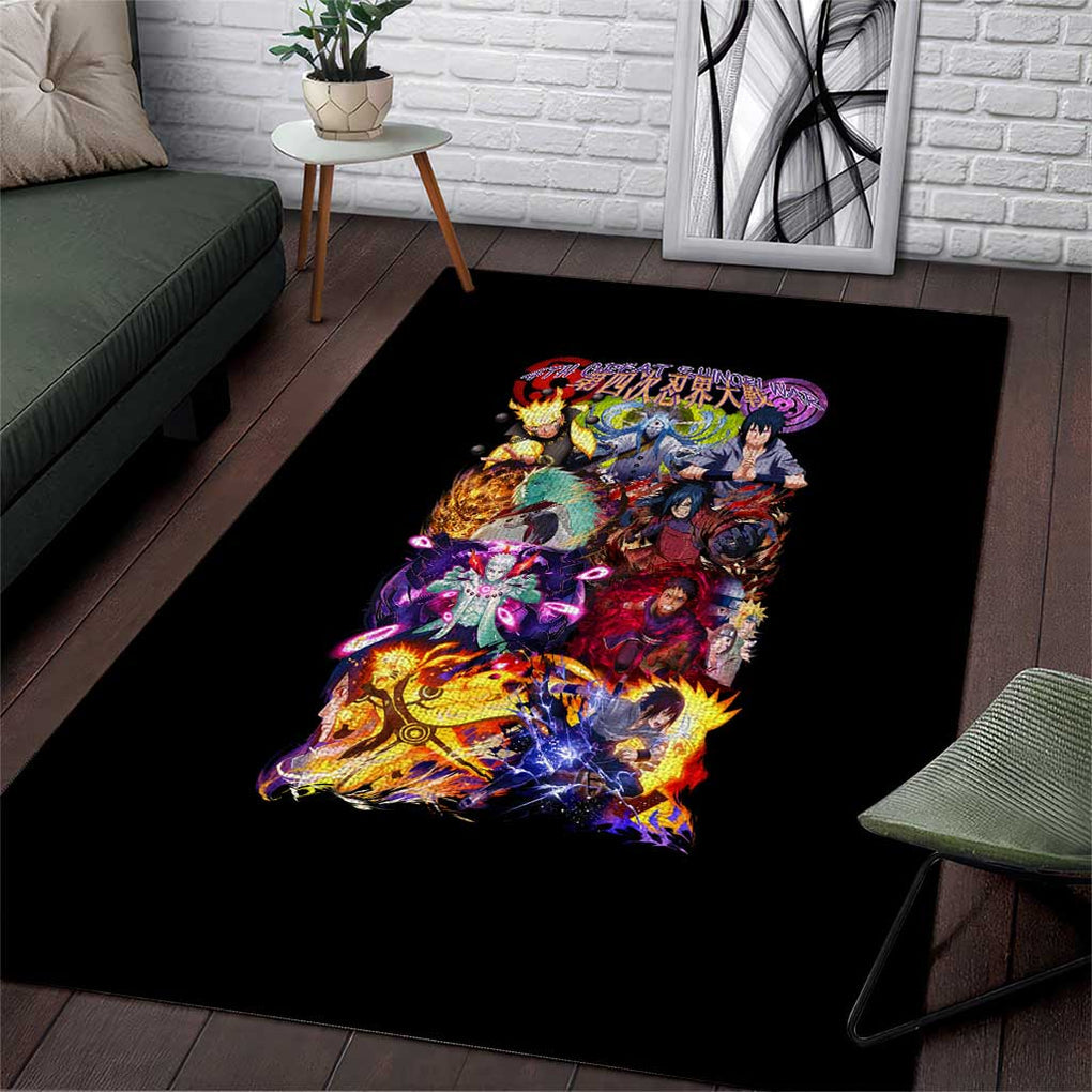 4th Great Shinobi War Naruto Shippuden Area Rug Japan Anime Style