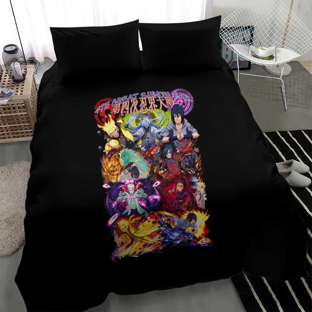 4th Great Shinobi War Naruto Shippuden Bedding Set Japan Anime Style