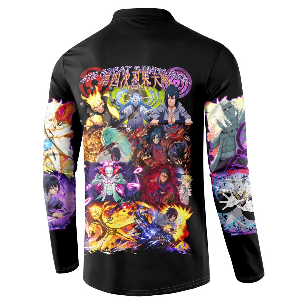 4th Great Shinobi War Naruto Shippuden Button Sweatshirt Japan Anime Style