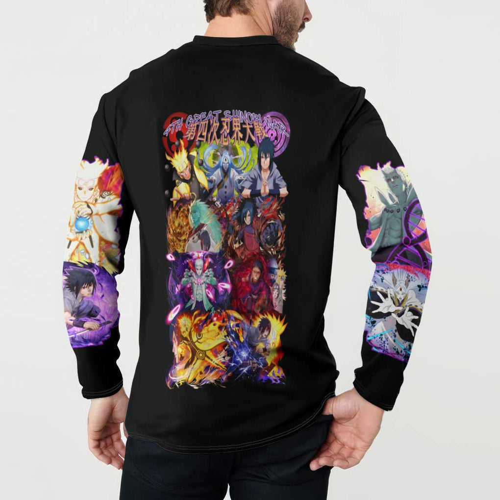 4th Great Shinobi War Naruto Shippuden Button Sweatshirt Japan Anime Style