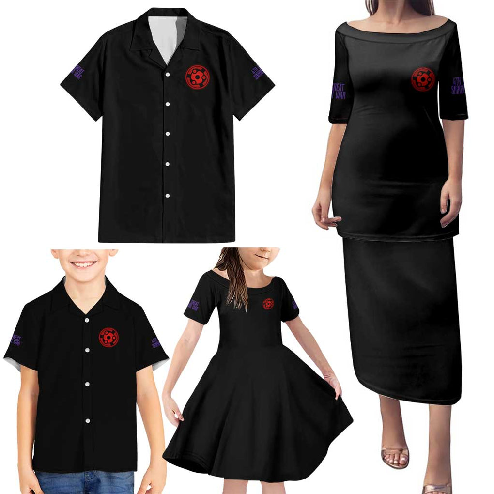 4th Great Shinobi War Naruto Shippuden Family Matching Puletasi and Hawaiian Shirt Japan Anime Style