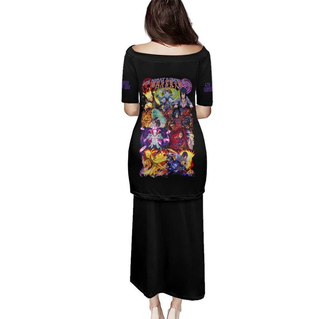 4th Great Shinobi War Naruto Shippuden Family Matching Puletasi and Hawaiian Shirt Japan Anime Style