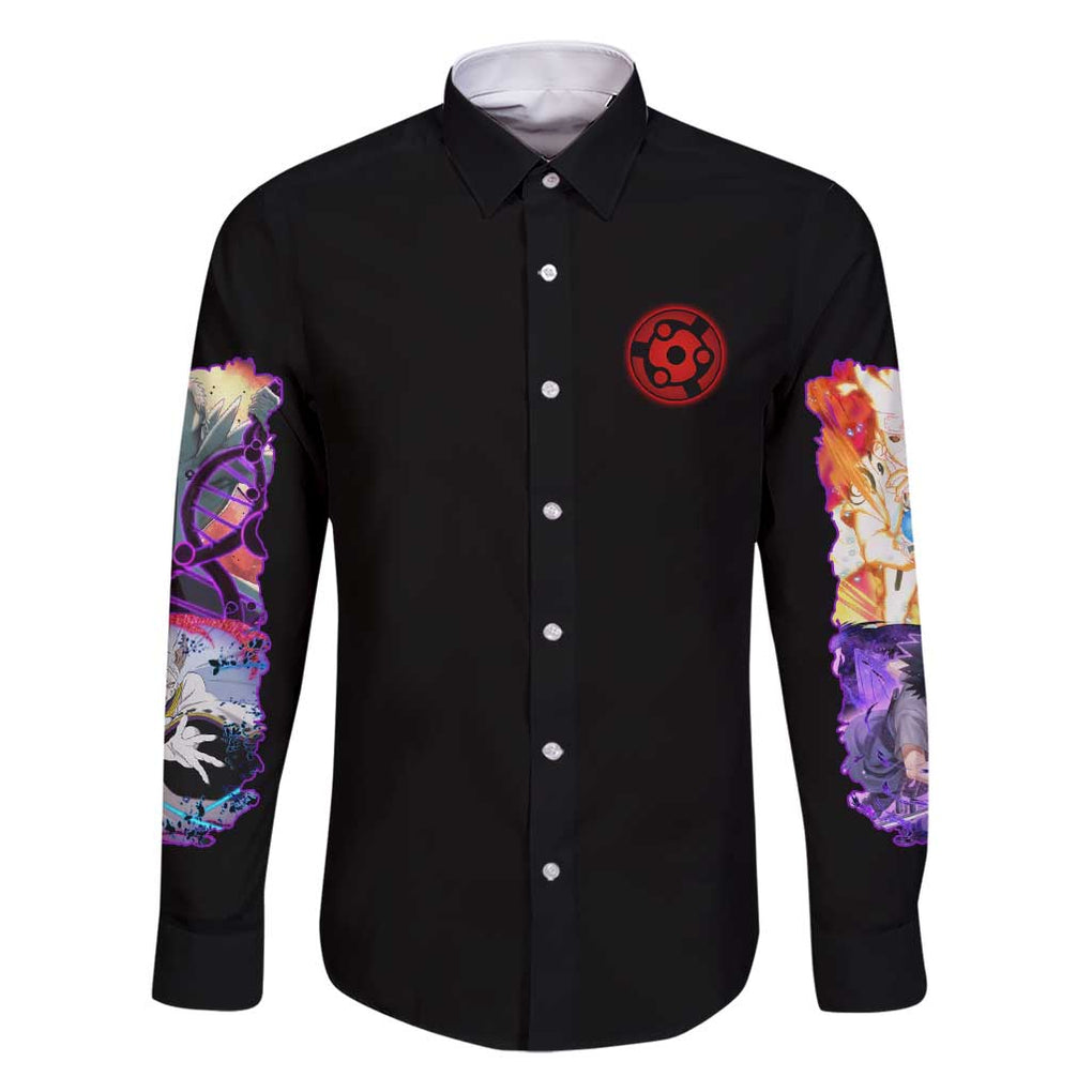 4th Great Shinobi War Naruto Shippuden Family Matching Short Sleeve Bodycon Dress and Hawaiian Shirt Japan Anime Style