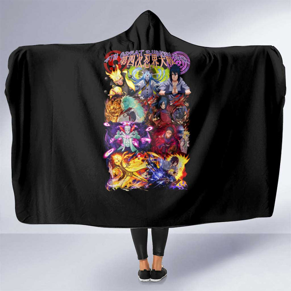 4th Great Shinobi War Naruto Shippuden Hooded Blanket Japan Anime Style