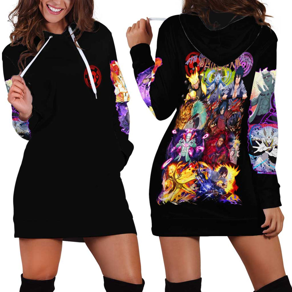 4th Great Shinobi War Naruto Shippuden Hoodie Dress Japan Anime Style