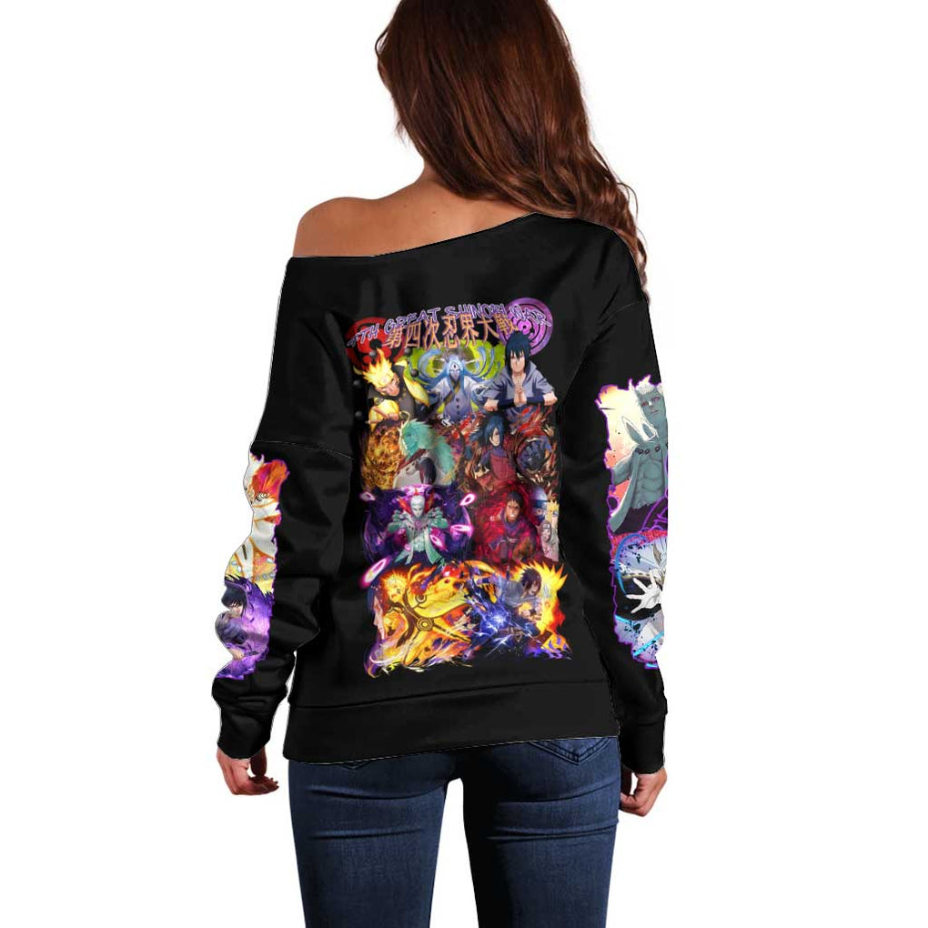 4th Great Shinobi War Naruto Shippuden Off Shoulder Sweater Japan Anime Style