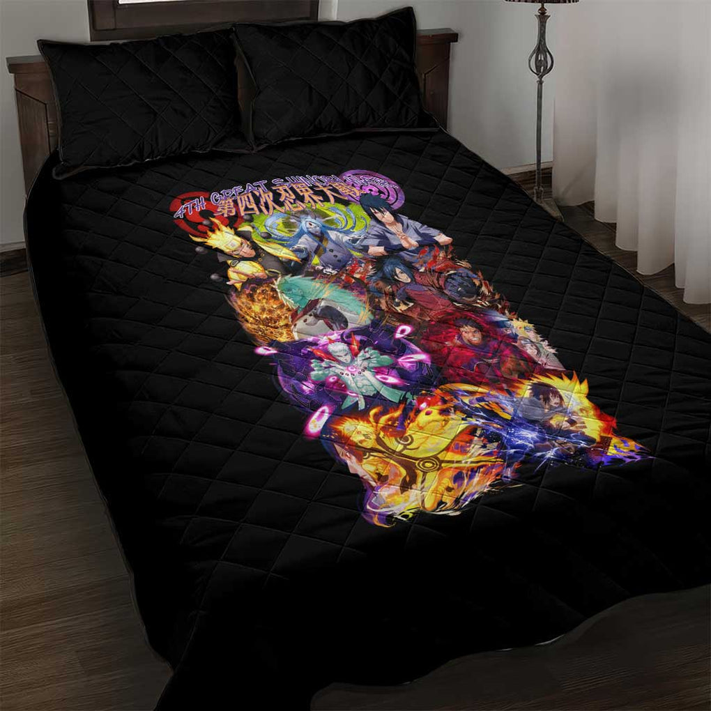 4th Great Shinobi War Naruto Shippuden Quilt Bed Set Japan Anime Style