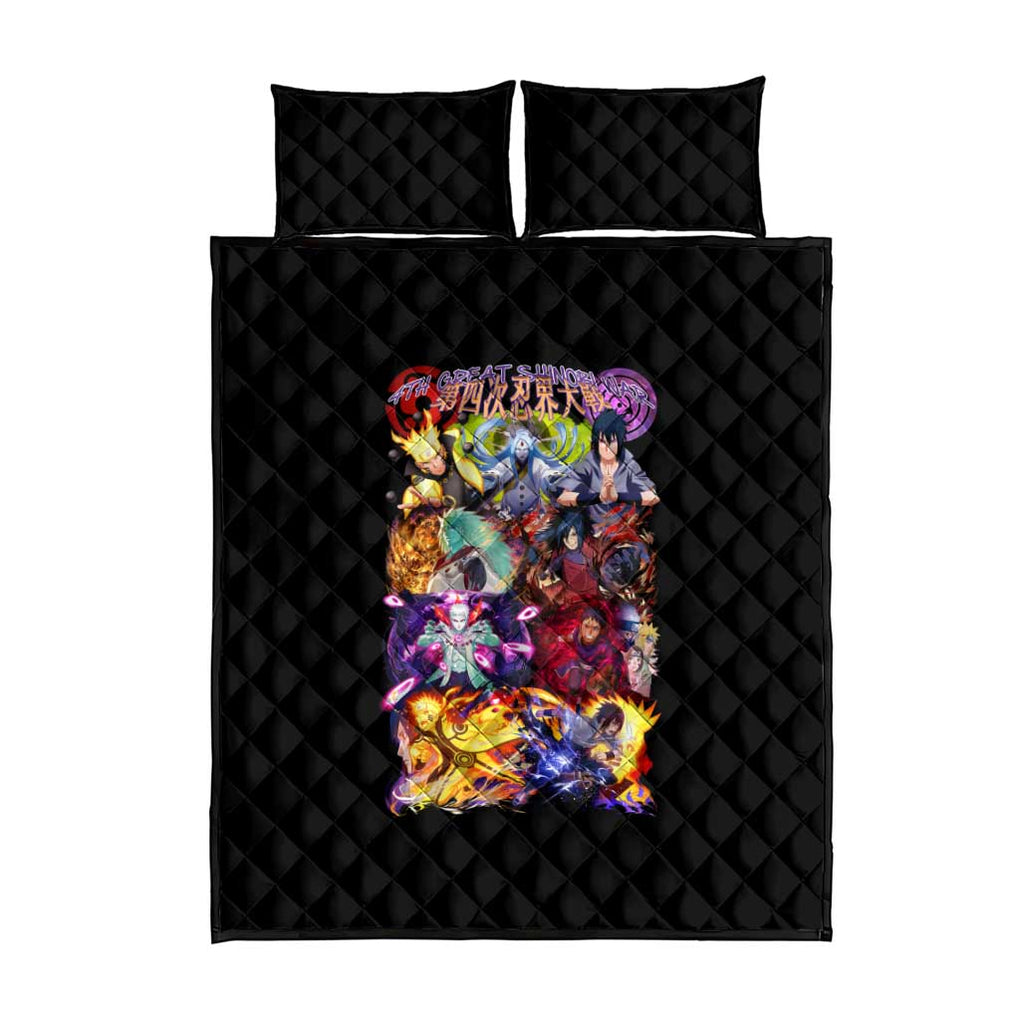 4th Great Shinobi War Naruto Shippuden Quilt Bed Set Japan Anime Style