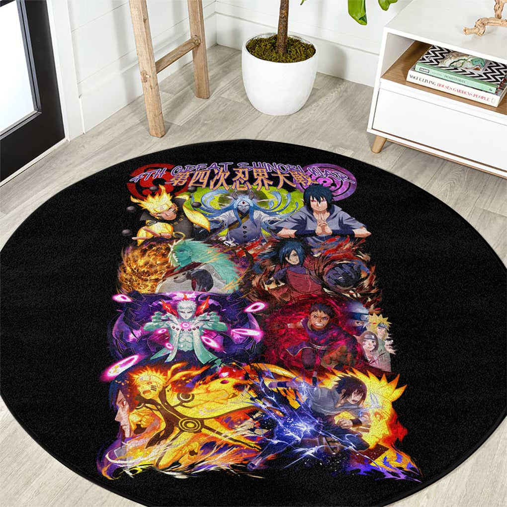 4th Great Shinobi War Naruto Shippuden Round Carpet Japan Anime Style