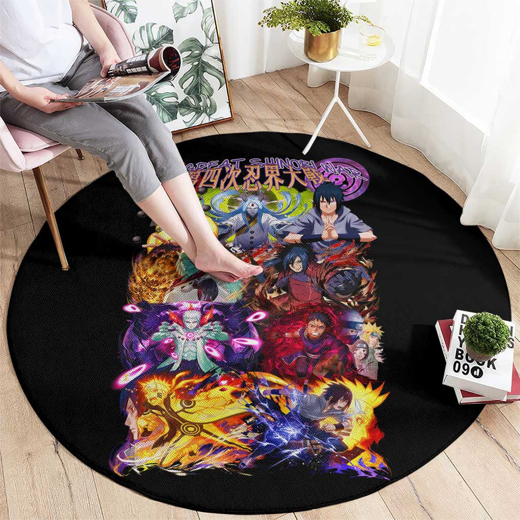 4th Great Shinobi War Naruto Shippuden Round Carpet Japan Anime Style