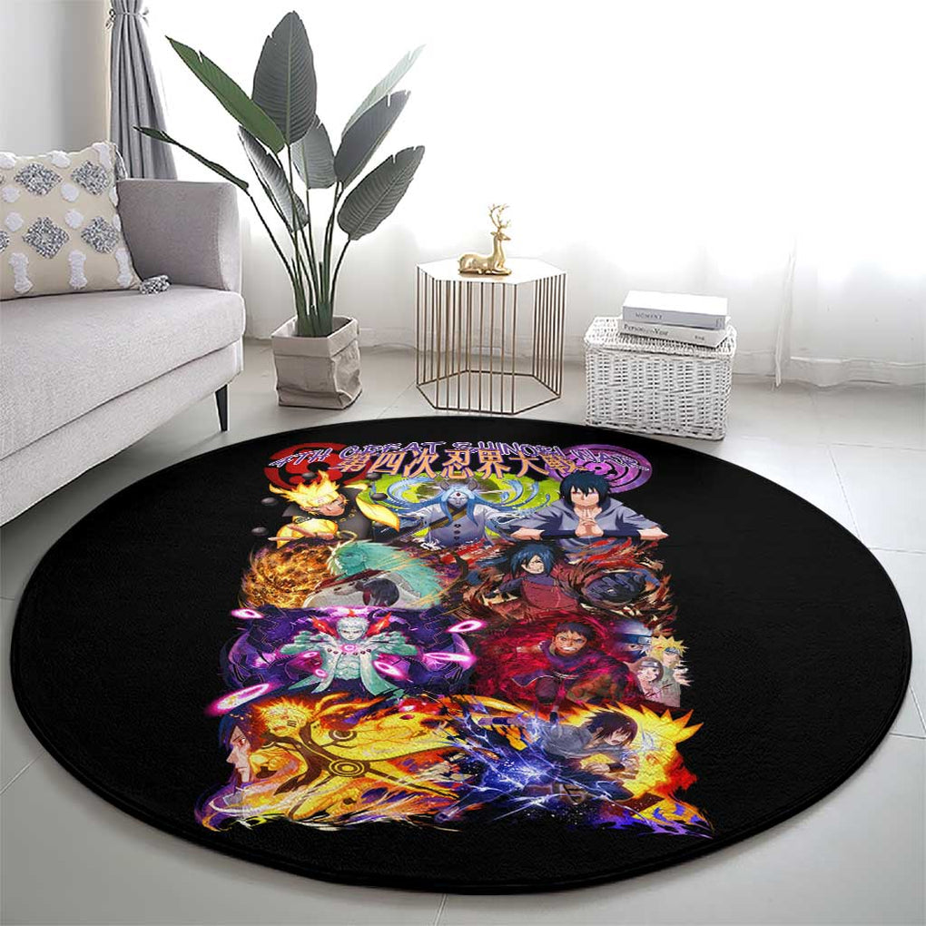 4th Great Shinobi War Naruto Shippuden Round Carpet Japan Anime Style