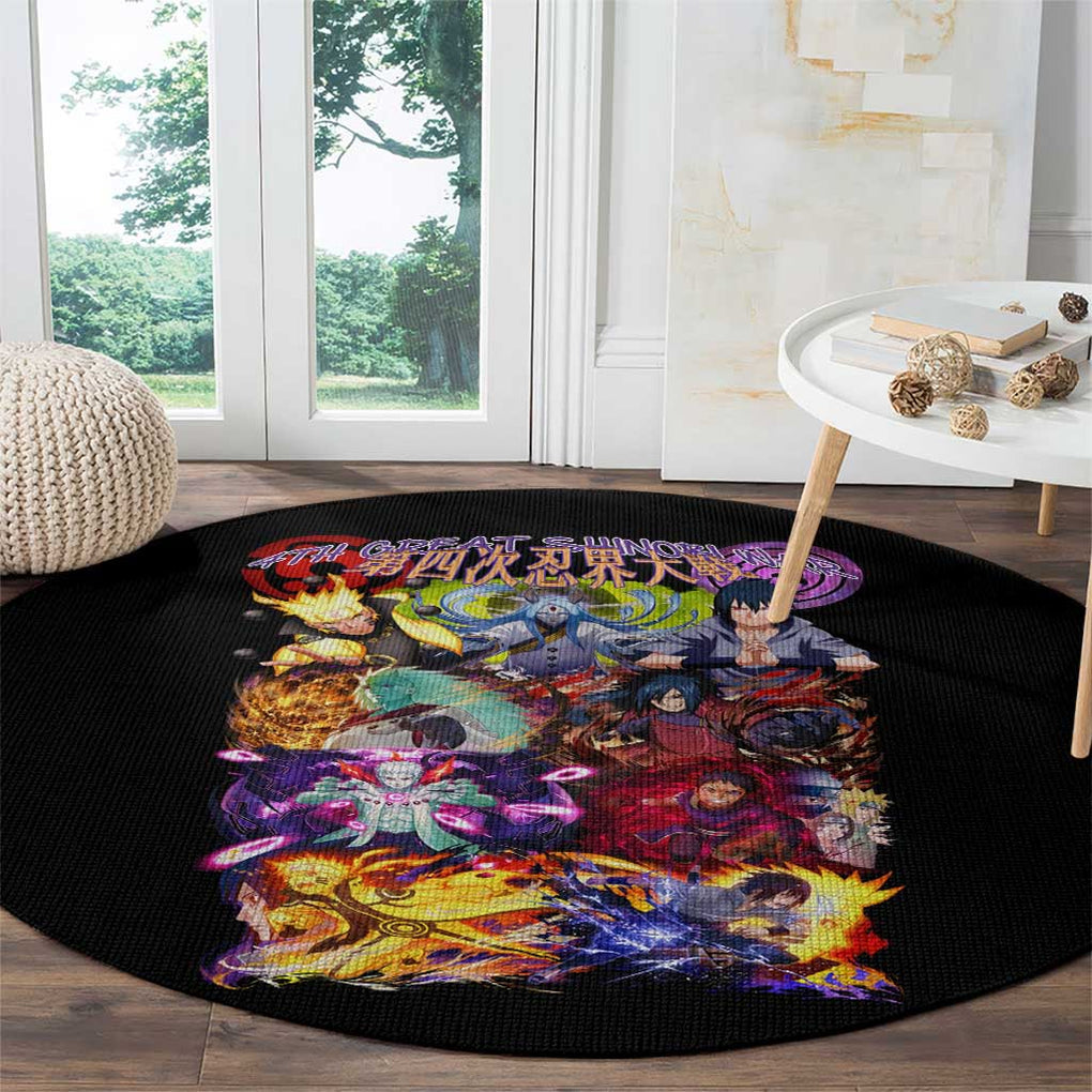 4th Great Shinobi War Naruto Shippuden Round Carpet Japan Anime Style