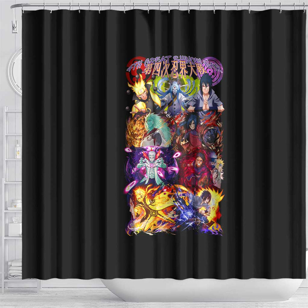 4th Great Shinobi War Naruto Shippuden Shower Curtain Japan Anime Style