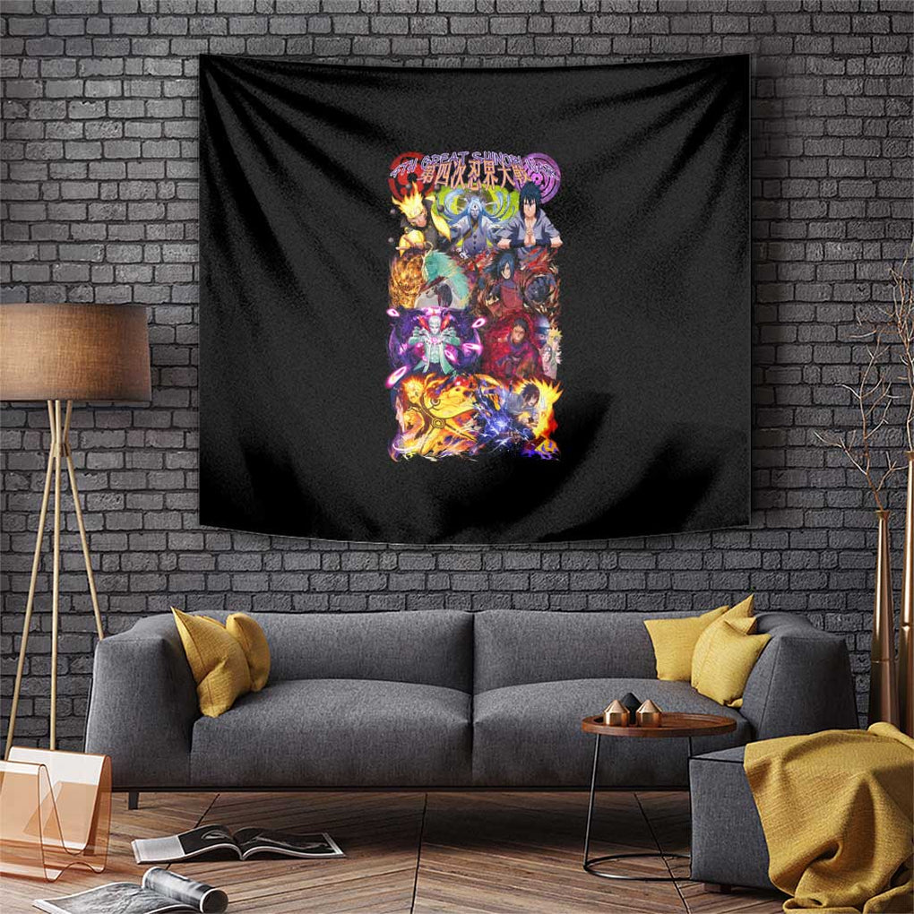 4th Great Shinobi War Naruto Shippuden Tapestry Japan Anime Style