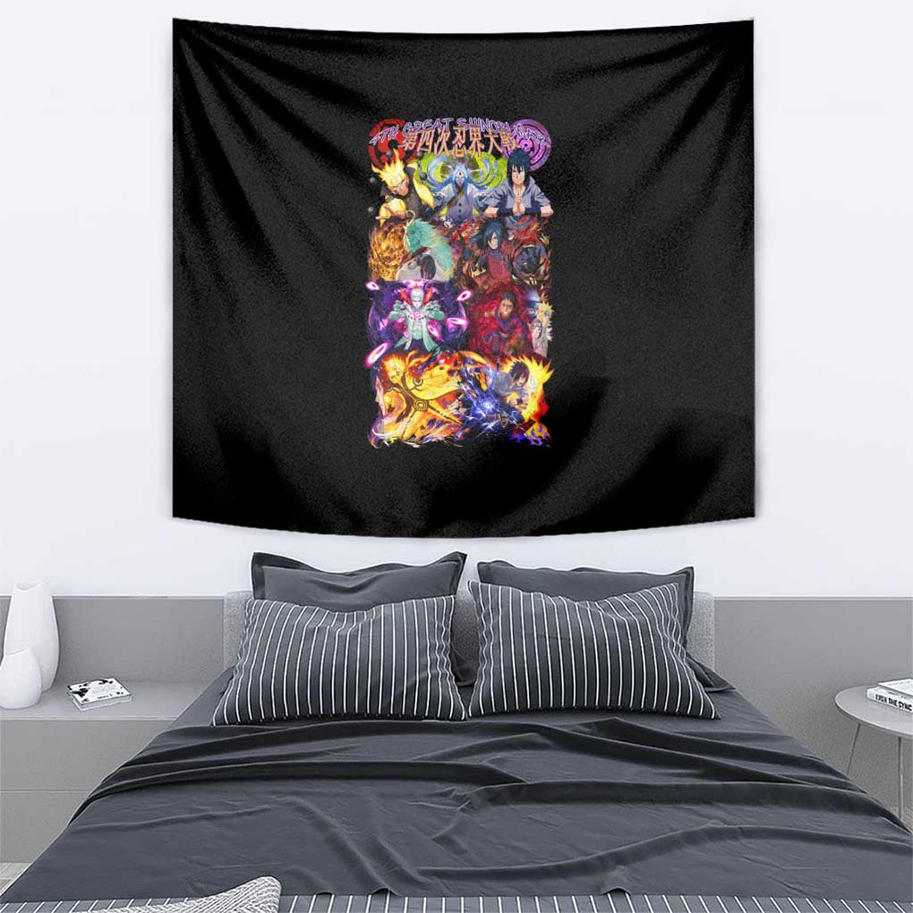 4th Great Shinobi War Naruto Shippuden Tapestry Japan Anime Style