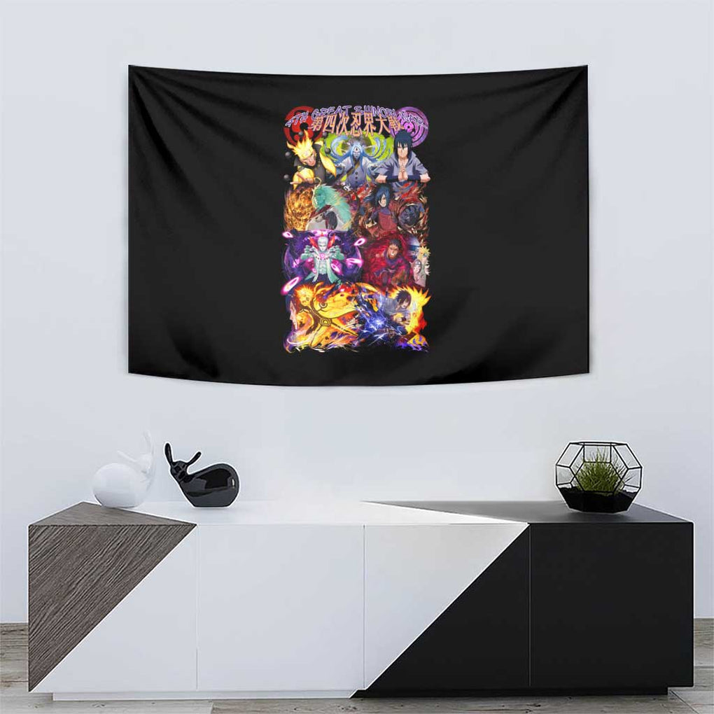 4th Great Shinobi War Naruto Shippuden Tapestry Japan Anime Style