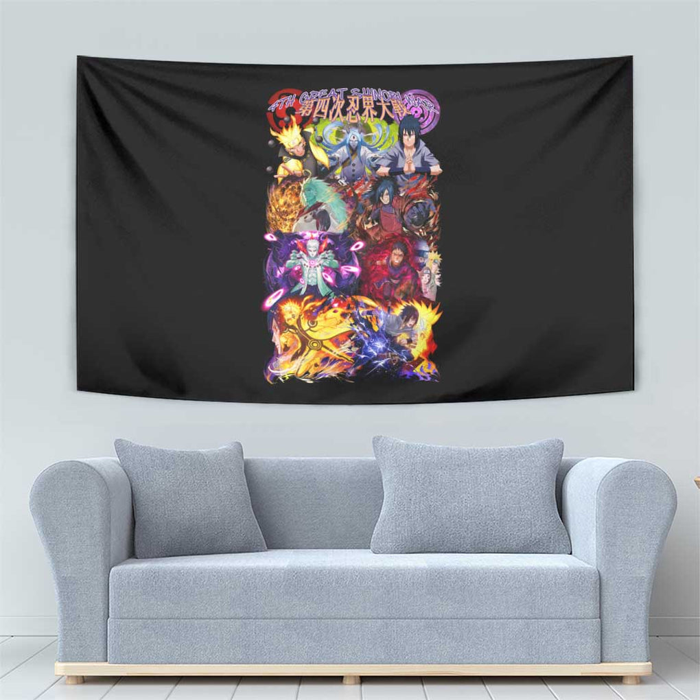 4th Great Shinobi War Naruto Shippuden Tapestry Japan Anime Style