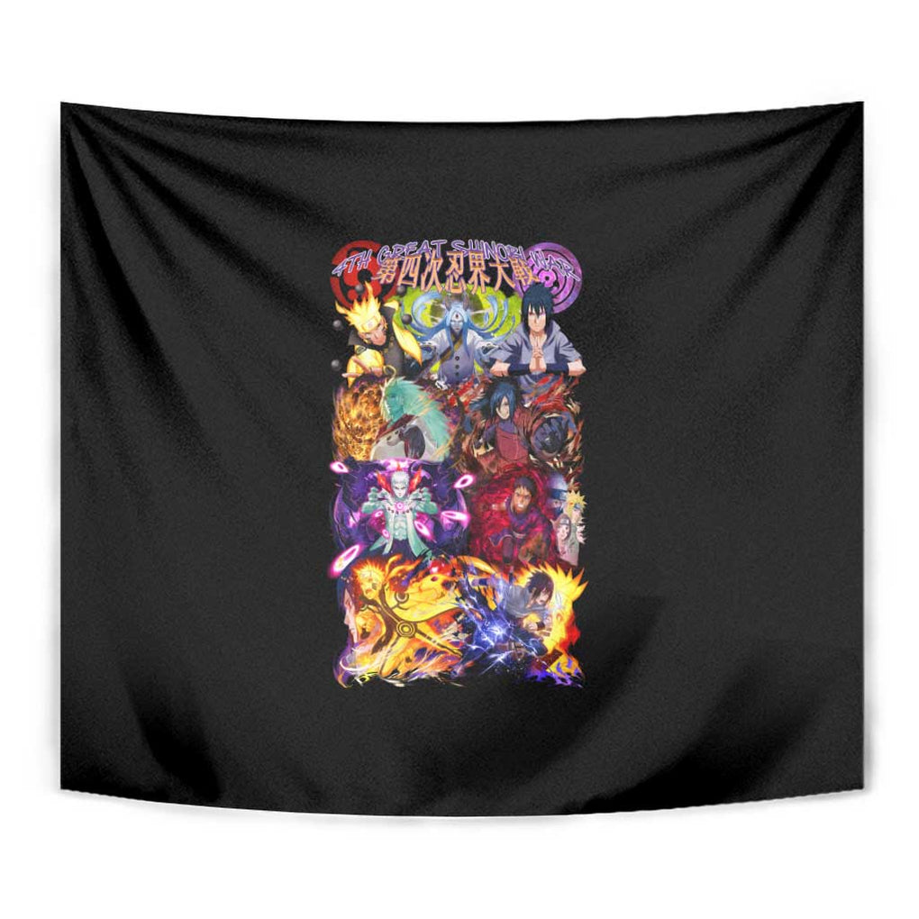 4th Great Shinobi War Naruto Shippuden Tapestry Japan Anime Style