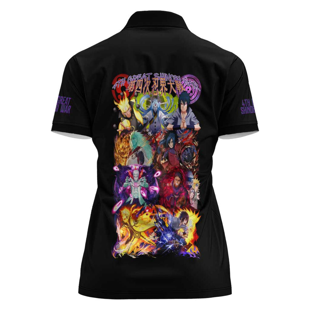 4th Great Shinobi War Naruto Shippuden Women Polo Shirt Japan Anime Style