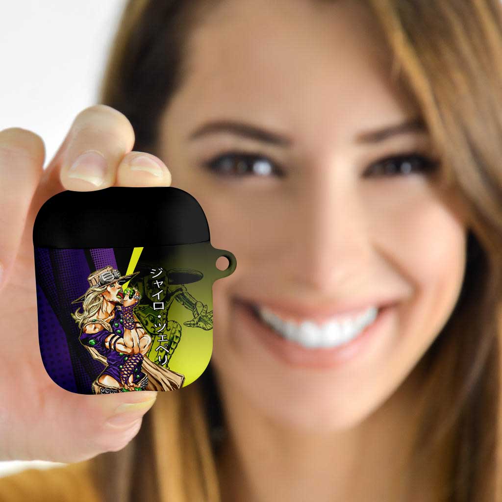 Gyro Zeppeli JoJo’s Bizarre Adventure AirPods Case with Spin Pose and Vibrant - The Mazicc