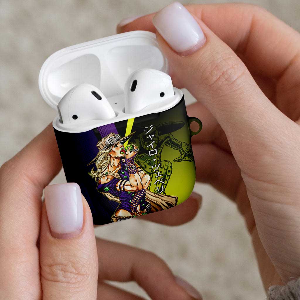 Gyro Zeppeli JoJo’s Bizarre Adventure AirPods Case with Spin Pose and Vibrant - The Mazicc