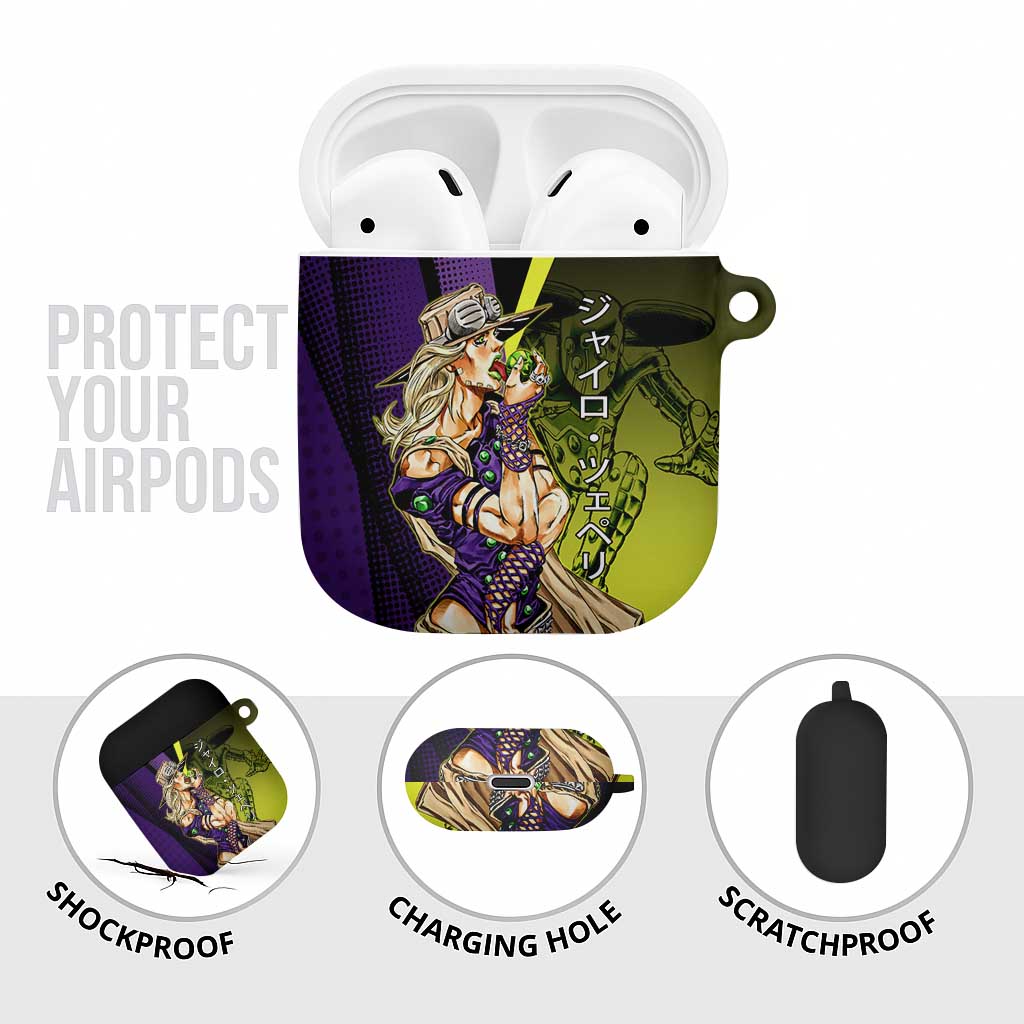 Gyro Zeppeli JoJo’s Bizarre Adventure AirPods Case with Spin Pose and Vibrant - The Mazicc