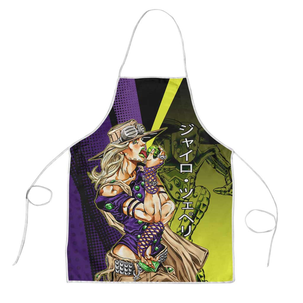 Gyro Zeppeli JoJo’s Bizarre Adventure Apron with Spin Pose and Vibrant - The Mazicc