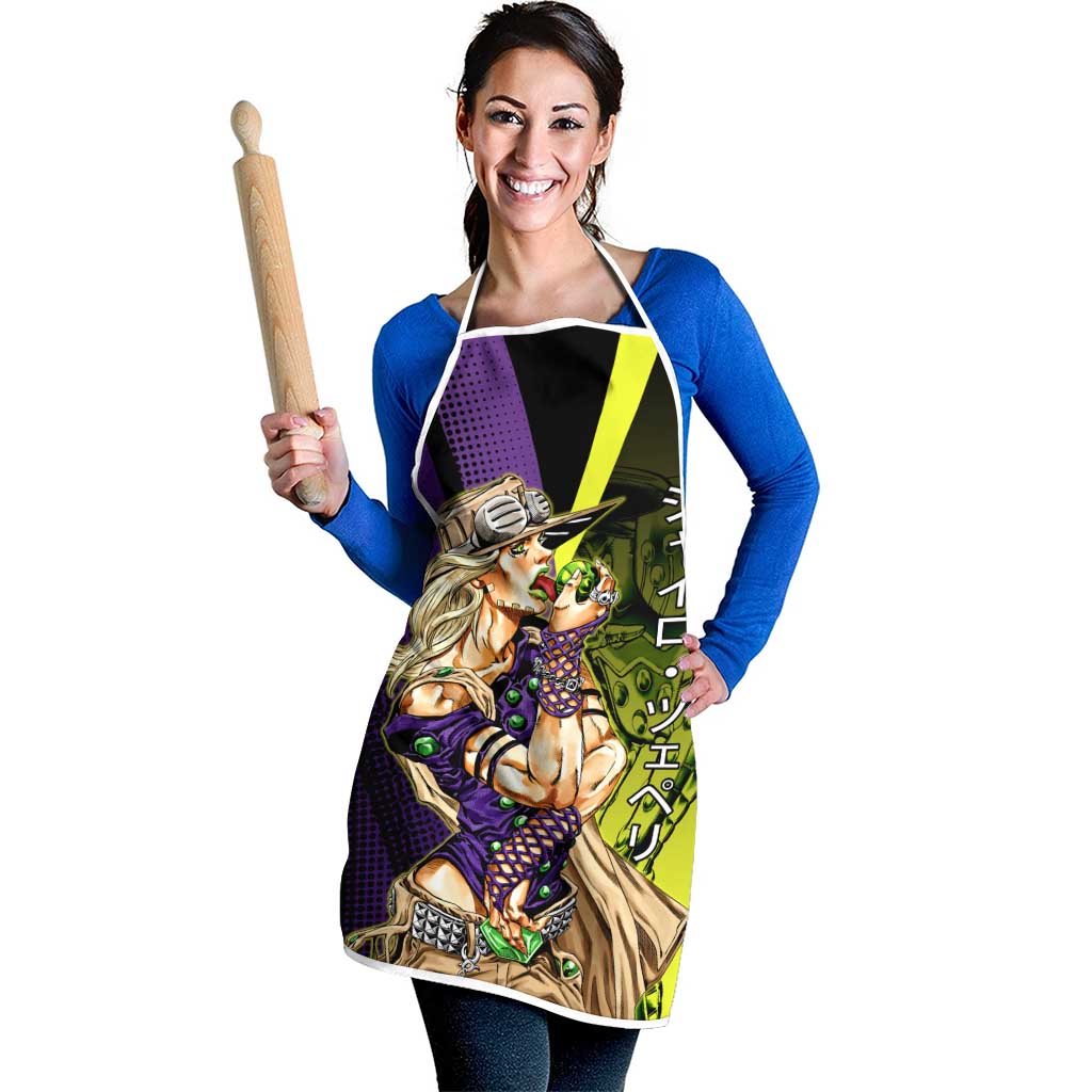 Gyro Zeppeli JoJo’s Bizarre Adventure Apron with Spin Pose and Vibrant - The Mazicc