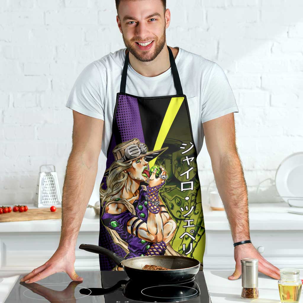 Gyro Zeppeli JoJo’s Bizarre Adventure Apron with Spin Pose and Vibrant - The Mazicc