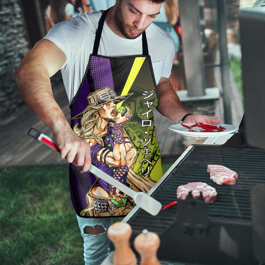 Gyro Zeppeli JoJo’s Bizarre Adventure Apron with Spin Pose and Vibrant - The Mazicc