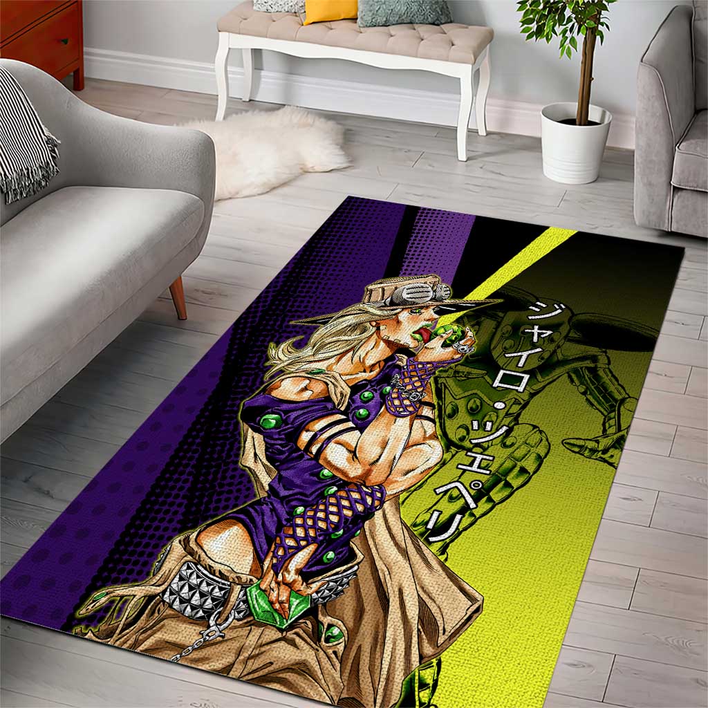 Gyro Zeppeli JoJo’s Bizarre Adventure Area Rug with Spin Pose and Vibrant - The Mazicc