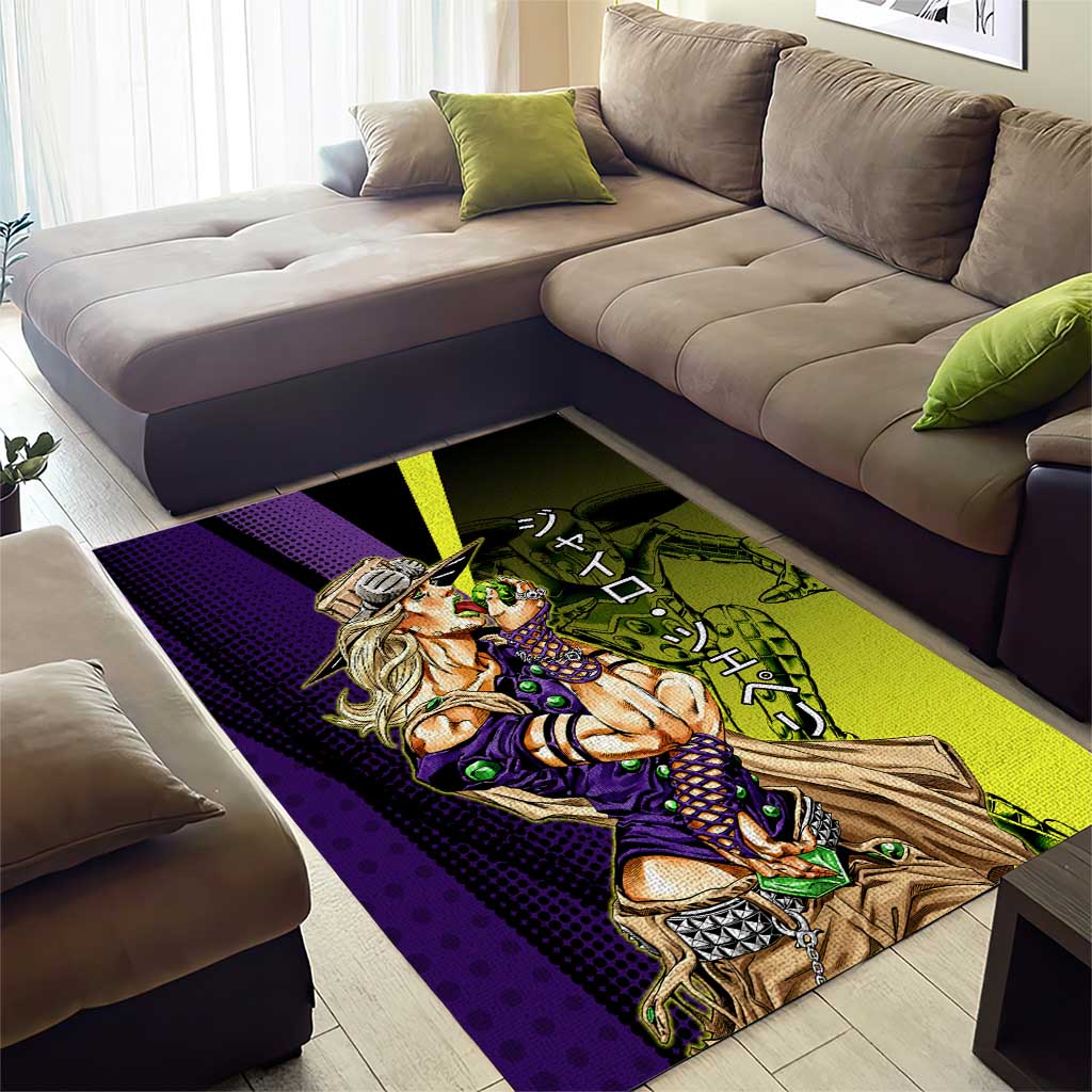 Gyro Zeppeli JoJo’s Bizarre Adventure Area Rug with Spin Pose and Vibrant - The Mazicc