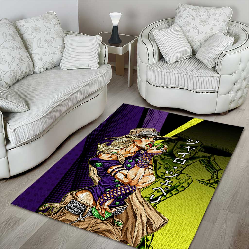 Gyro Zeppeli JoJo’s Bizarre Adventure Area Rug with Spin Pose and Vibrant - The Mazicc
