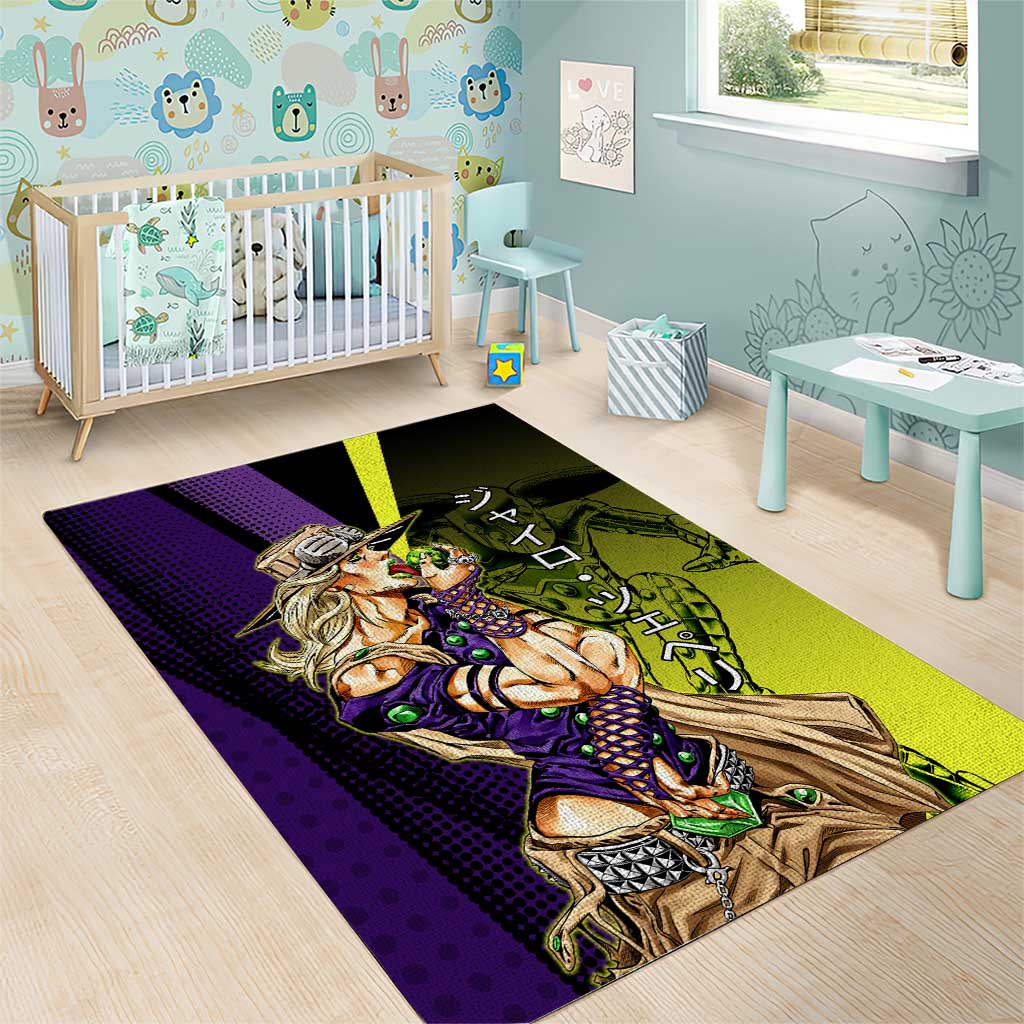 Gyro Zeppeli JoJo’s Bizarre Adventure Area Rug with Spin Pose and Vibrant - The Mazicc