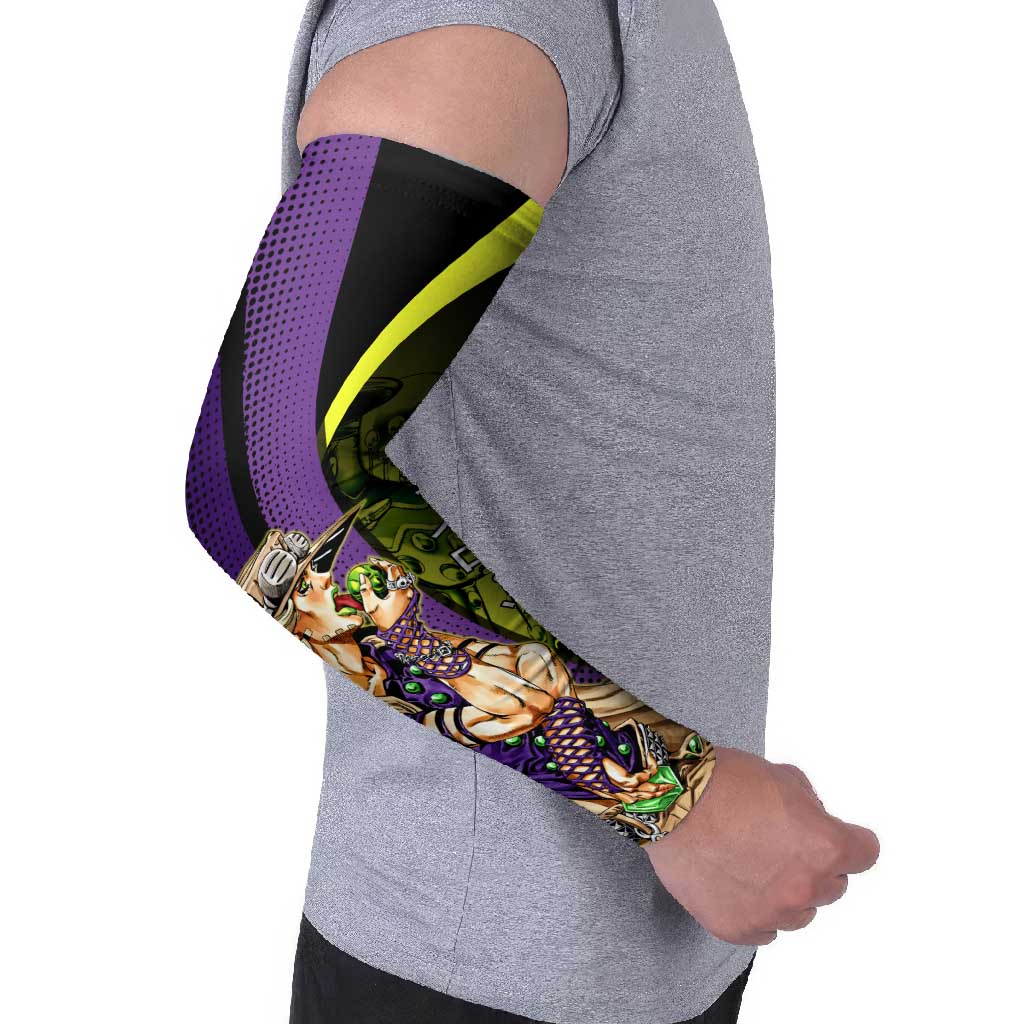 Gyro Zeppeli JoJo’s Bizarre Adventure Arm Sleeves with Spin Pose and Vibrant - The Mazicc