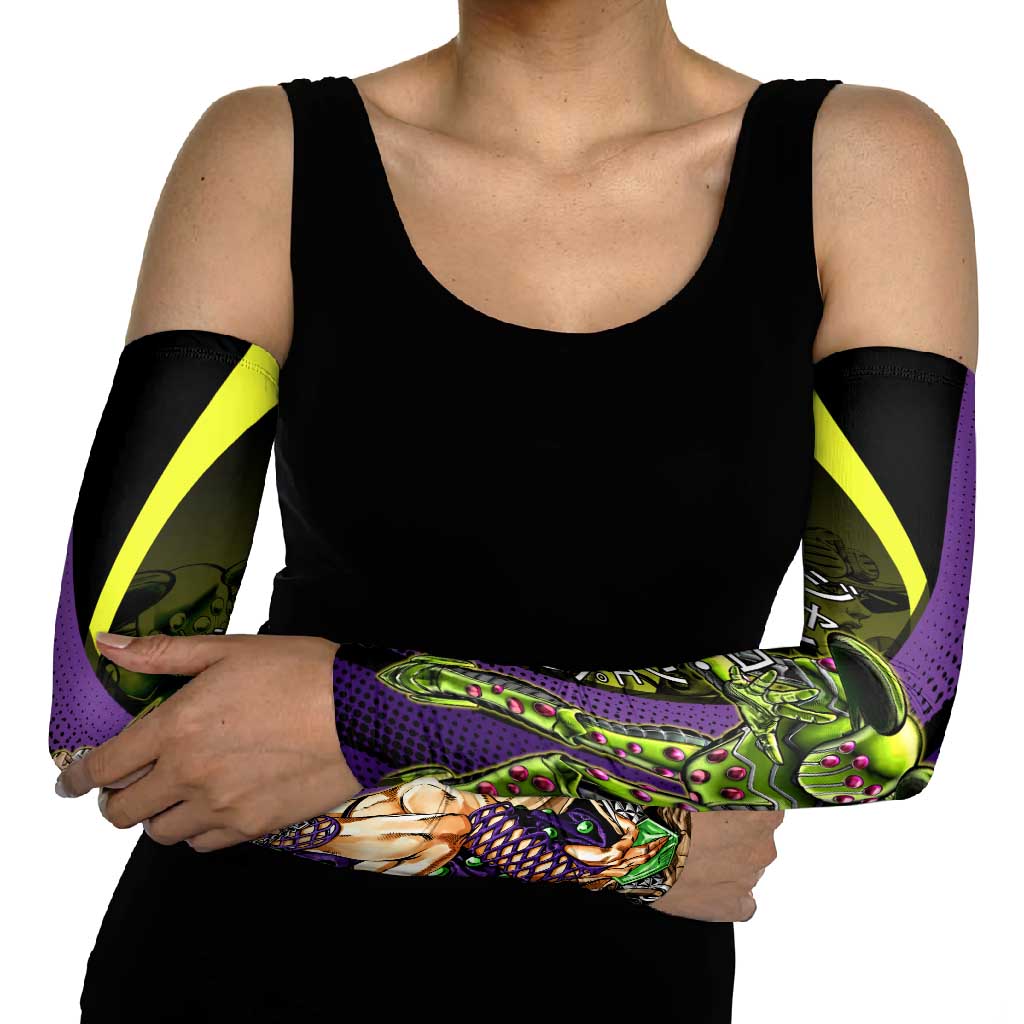Gyro Zeppeli JoJo’s Bizarre Adventure Arm Sleeves with Spin Pose and Vibrant - The Mazicc