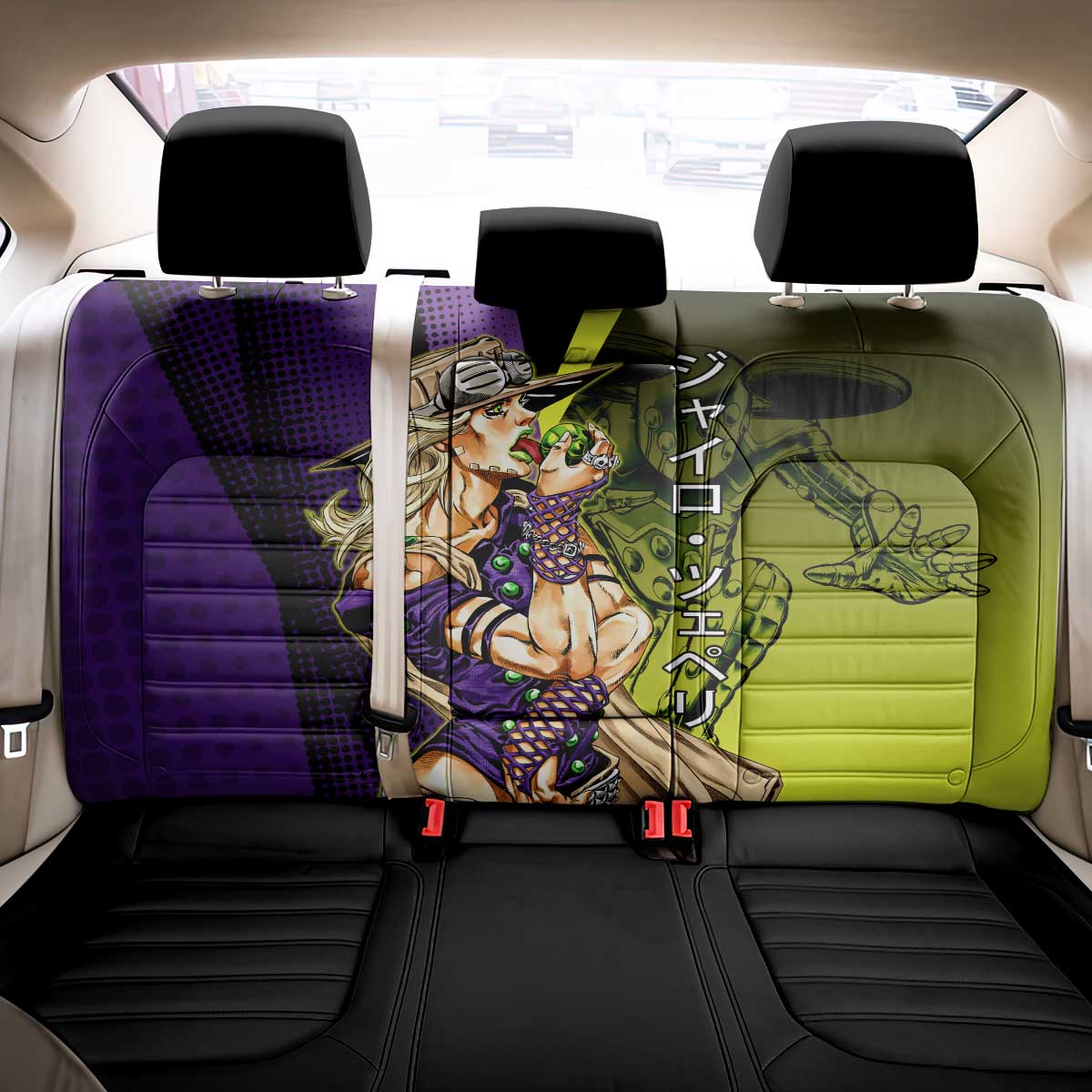 Gyro Zeppeli JoJo’s Bizarre Adventure Back Car Seat Cover with Spin Pose and Vibrant - The Mazicc