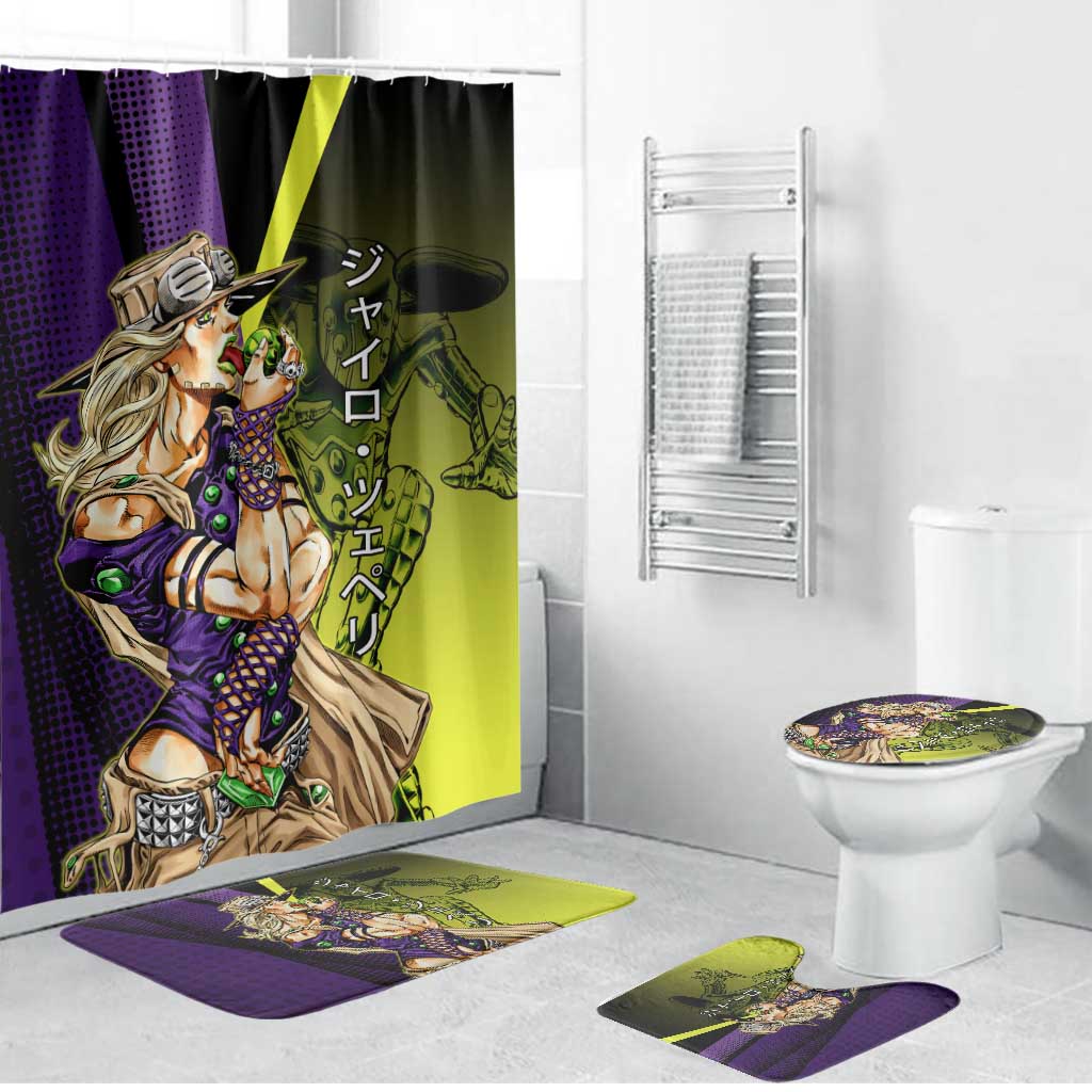 Gyro Zeppeli JoJo’s Bizarre Adventure Bathroom Set with Spin Pose and Vibrant - The Mazicc