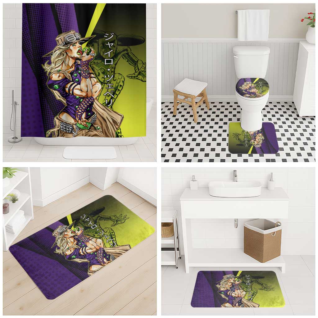 Gyro Zeppeli JoJo’s Bizarre Adventure Bathroom Set with Spin Pose and Vibrant - The Mazicc