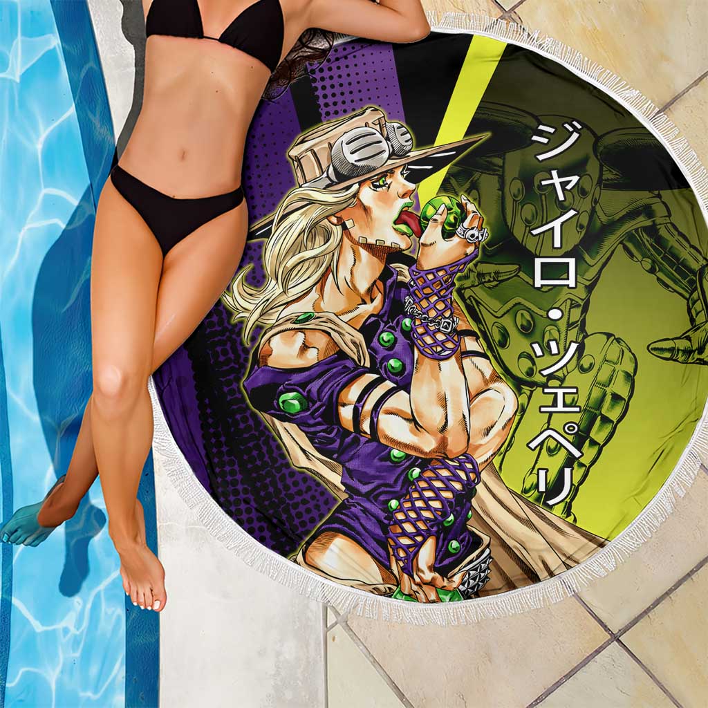 Gyro Zeppeli JoJo’s Bizarre Adventure Beach Blanket with Spin Pose and Vibrant - The Mazicc