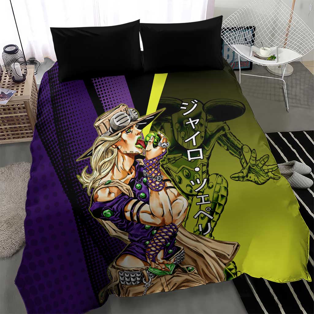 Gyro Zeppeli JoJo’s Bizarre Adventure Bedding Set with Spin Pose and Vibrant - The Mazicc