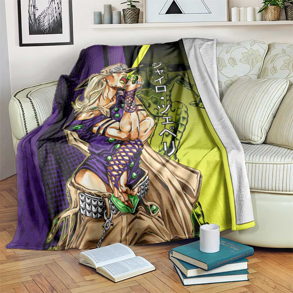 Gyro Zeppeli JoJo’s Bizarre Adventure Blanket with Spin Pose and Vibrant - The Mazicc