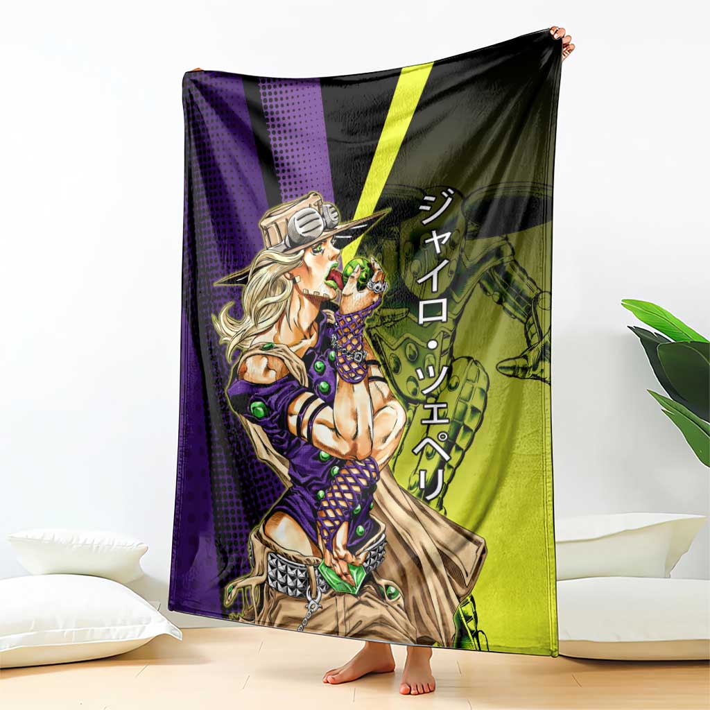 Gyro Zeppeli JoJo’s Bizarre Adventure Blanket with Spin Pose and Vibrant - The Mazicc