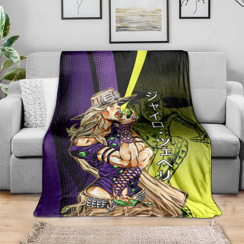 Gyro Zeppeli JoJo’s Bizarre Adventure Blanket with Spin Pose and Vibrant - The Mazicc