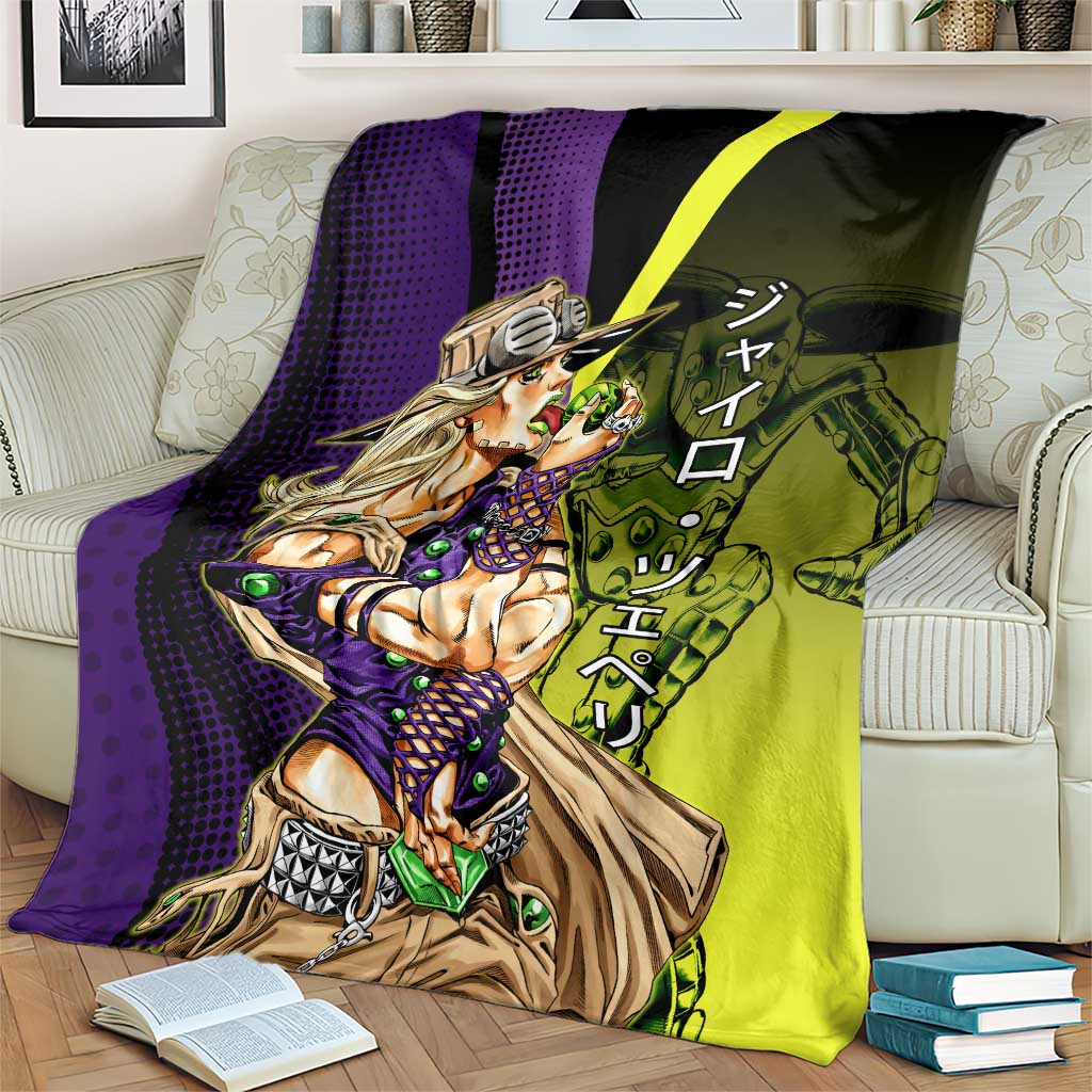 Gyro Zeppeli JoJo’s Bizarre Adventure Blanket with Spin Pose and Vibrant - The Mazicc