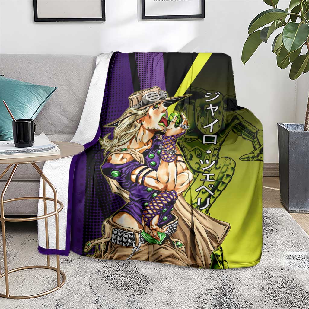 Gyro Zeppeli JoJo’s Bizarre Adventure Blanket with Spin Pose and Vibrant - The Mazicc